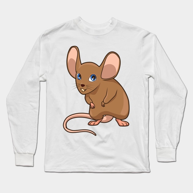 Kawaii Rat Long Sleeve T-Shirt by Modern Medieval Design